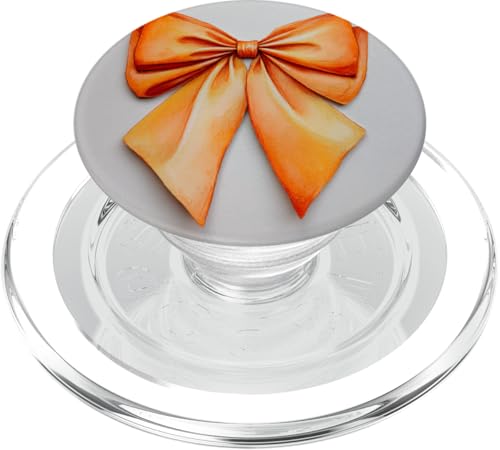 Girly | Schleife in Aquarell | Kokette | Ästhetische orange Schleife PopSockets PopGrip für MagSafe von Orange cute theme
