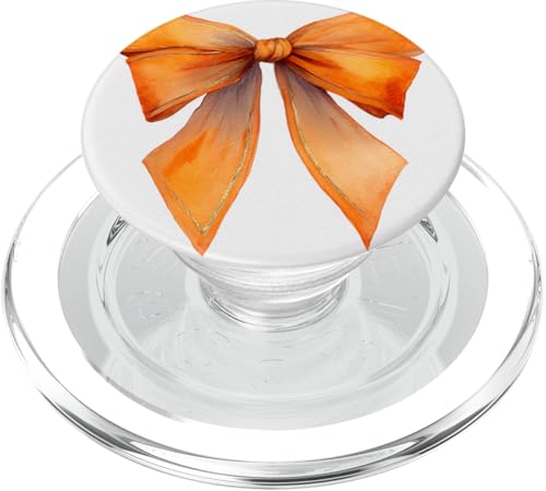 Girly | Schleife in Aquarell | Kokette | Ästhetische orange Schleife PopSockets PopGrip für MagSafe von Orange cute theme