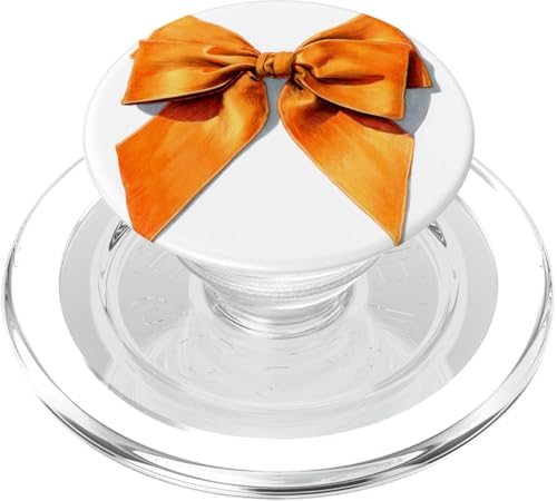 Girly | Schleife in Aquarell | Kokette | Ästhetische orange Schleife PopSockets PopGrip für MagSafe von Orange cute theme