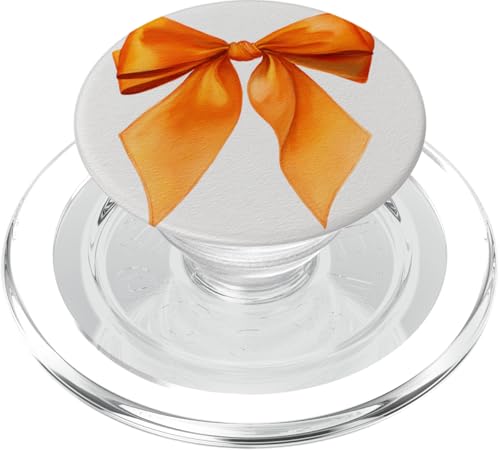 Girly | Schleife in Aquarell | Kokette | Ästhetische orange Schleife PopSockets PopGrip für MagSafe von Orange cute theme