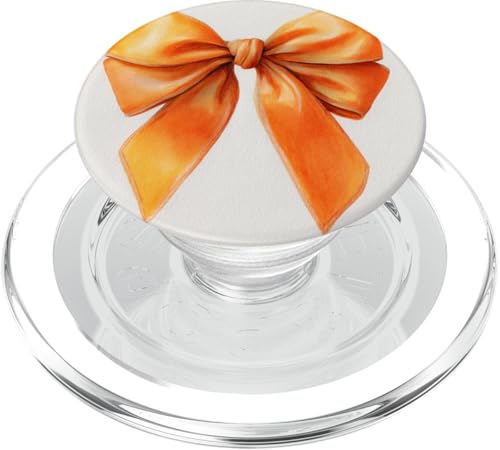 Girly | Schleife in Aquarell | Kokette | Ästhetische orange Schleife PopSockets PopGrip für MagSafe von Orange cute theme