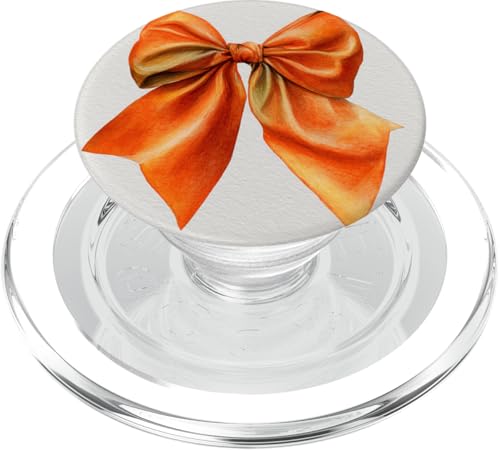 Girly | Schleife in Aquarell | Kokette | Ästhetische orange Schleife PopSockets PopGrip für MagSafe von Orange cute theme