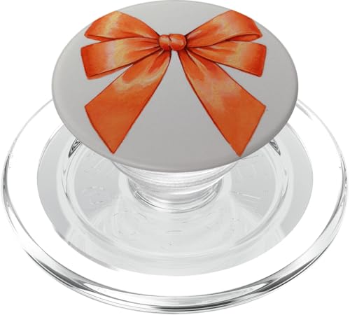 Girly | Schleife in Aquarell | Kokette | Ästhetische orange Schleife PopSockets PopGrip für MagSafe von Orange cute theme