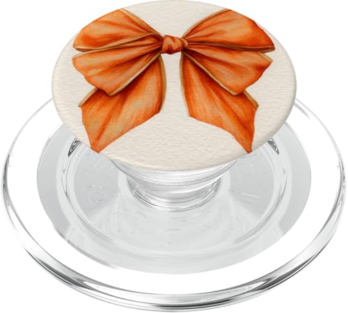 Girly | Schleife in Aquarell | Kokette | Ästhetische orange Schleife PopSockets PopGrip für MagSafe von Orange cute theme