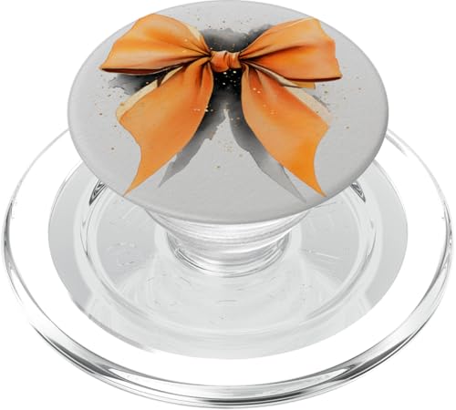 Girly | Schleife in Aquarell | Kokette | Ästhetische orange Schleife PopSockets PopGrip für MagSafe von Orange cute theme