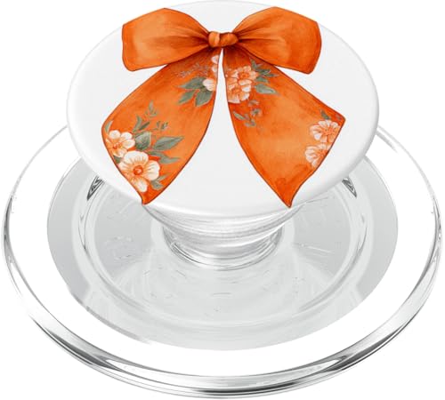 Girly | Schleife in Aquarell | Kokette | Ästhetische orange Schleife PopSockets PopGrip für MagSafe von Orange cute theme