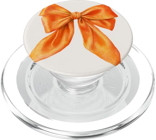 Girly | Schleife in Aquarell | Kokette | Ästhetische orange Schleife PopSockets PopGrip für MagSafe von Orange cute theme