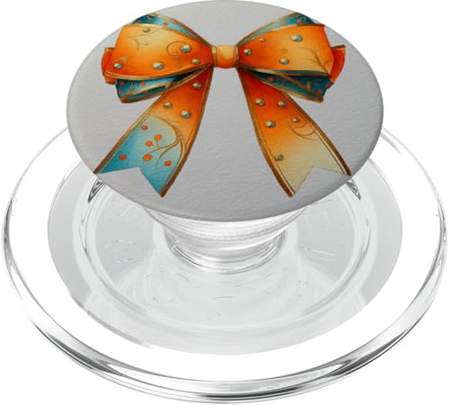 Girly | Schleife in Aquarell | Kokette | Ästhetische orange Schleife PopSockets PopGrip für MagSafe von Orange cute theme