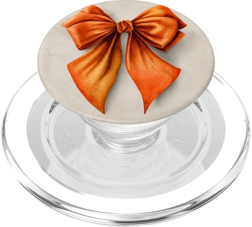 Girly | Schleife in Aquarell | Kokette | Ästhetische orange Schleife PopSockets PopGrip für MagSafe von Orange cute theme