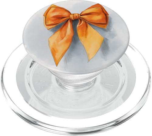 Girly | Schleife in Aquarell | Kokette | Ästhetische orange Schleife PopSockets PopGrip für MagSafe von Orange cute theme