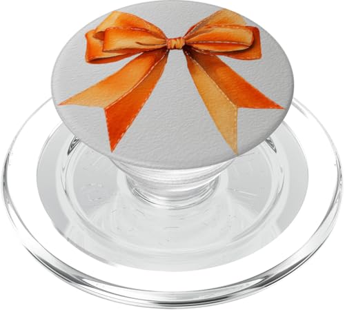 Girly | Schleife in Aquarell | Kokette | Ästhetische orange Schleife PopSockets PopGrip für MagSafe von Orange cute theme