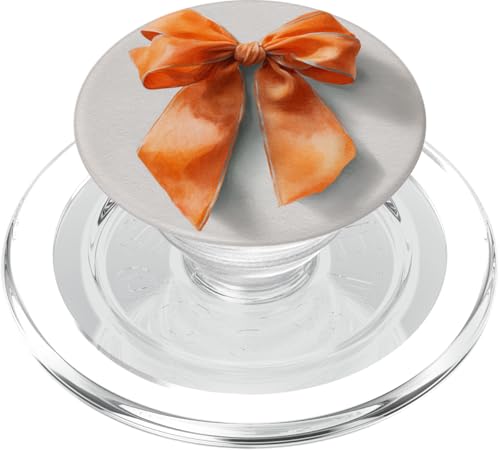 Girly | Schleife in Aquarell | Kokette | Ästhetische orange Schleife PopSockets PopGrip für MagSafe von Orange cute theme