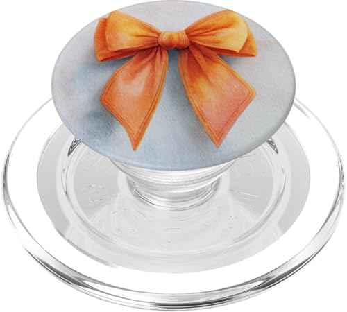 Girly | Schleife in Aquarell | Kokette | Ästhetische orange Schleife PopSockets PopGrip für MagSafe von Orange cute theme