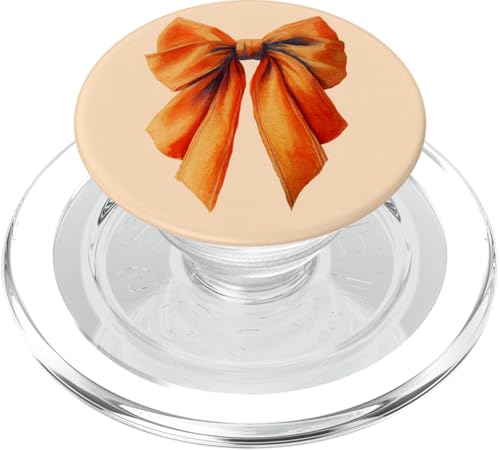 Girly | Schleife in Aquarell | Kokette | Ästhetische orange Schleife PopSockets PopGrip für MagSafe von Orange cute theme