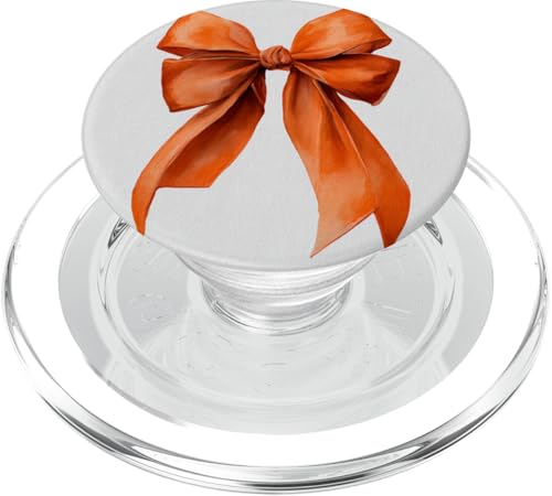 Girly | Schleife in Aquarell | Kokette | Ästhetische orange Schleife PopSockets PopGrip für MagSafe von Orange cute theme