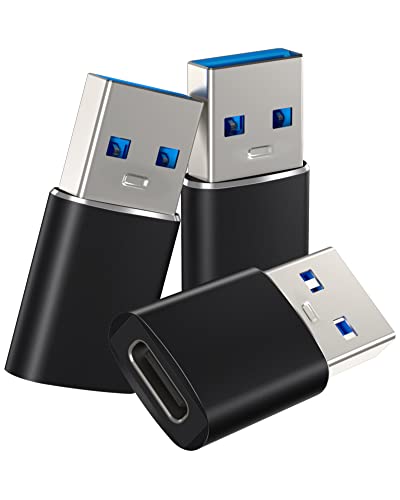 Orangeck USB auf USB C 3.2 Adapter (3 Stück), 10Gbps USB C Buchse auf USB Stecker Adapter, USB Typ C auf USB A Adapter für iPhone 15/14/13/12, Samsung Galaxy S23/S22/Note 20, MacBook, ChromeBook von Orangeck