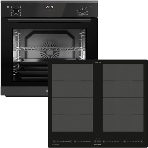 Oranier Backofen Set EBS420 Einbau autark - 9 Funktionen - 60 cm Flächen-Induktion FLI660-4 Zonen Kochfeld & Multi-Slider-Steuerung von Oranier