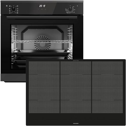 Oranier Backofen Set EBS420 Einbau autark - 9 Funktionen - breites 80 cm Flächen-Induktion FLI680-6 Zonen Kochfeld & Multi-Slider-Steuerung von Oranier