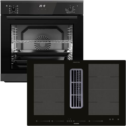 Oranier Backofen Set EBS420 Einbau autark - 9 Funktionen & Flächen-Induktion 80 cm mit Dunstabzug KFA690-4 Kochzonen & Multi-Slider-Steuerung von Oranier