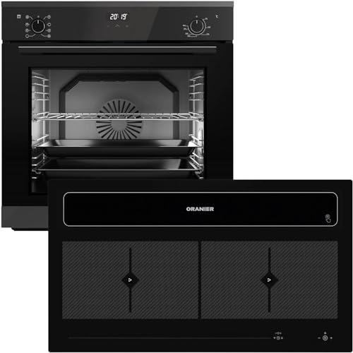 Oranier Backofen Set EBS420 Einbau autark - 9 Funktionen & Flächen-Induktion 90 cm mit Kochfeldabzug KFL 2094-4 Kochzonen & Brückenfunktion von Oranier