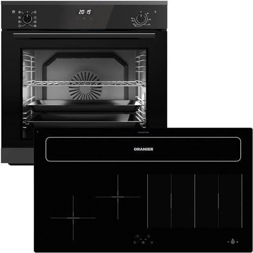 Oranier Backofen Set EBS420 Einbau autark - 9 Funktionen & Flexx-Induktion 90 cm mit Kochfeldabzug KXI 1092-4 Kochzonen & Brückenfunktion von Oranier