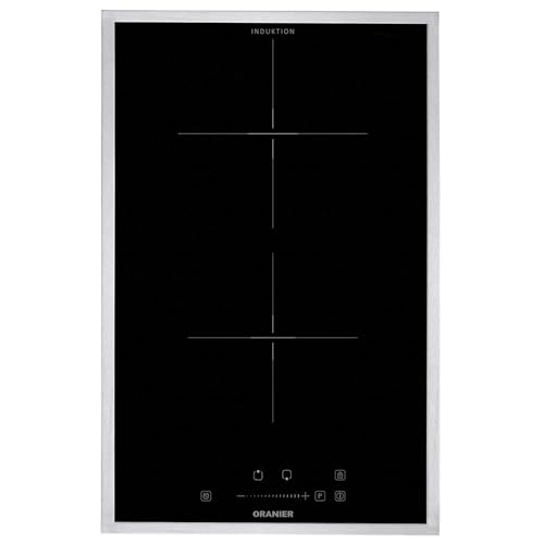 Oranier Domino Induktionskochfeld 30 cm autark KFI330 - Slider Bedienung & 2 Kochzonen - schmales Kochfeld inklusive Kochfeldrahmen aus Edelstahl von Oranier