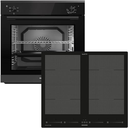 Oranier Einbau-Backofen Set EBS220 autark - 5 Funktionen - 60 cm Flächen-Induktion FLI660-4 Zonen Kochfeld & Multi-Slider-Steuerung von Oranier