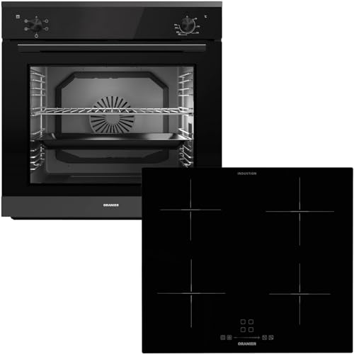 Oranier Einbau-Backofen Set EBS220 autark - 5 Funktionen - 60 cm Induktionskochfeld KFI360 - Kochfeld mit Slider-Bedienung & Warmhaltestufe von Oranier