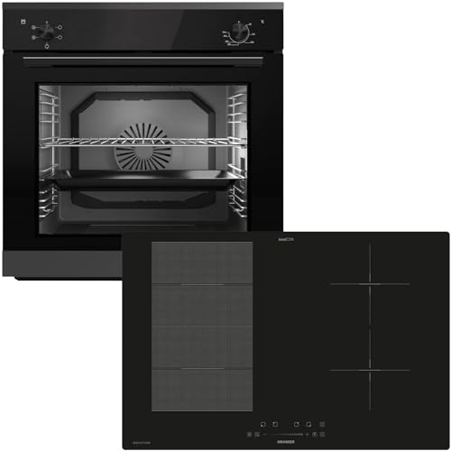 Oranier Einbau-Backofen Set EBS220 autark - 5 Funktionen - breites 80 cm Flexx-Induktion KXI480 - Kochfeld mit Slider-Steuerung & Brückenfunktion von Oranier