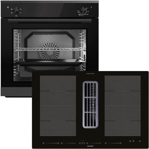 Oranier Einbau-Backofen Set EBS220 autark - 5 Funktionen & Flächen-Induktion 80 cm mit Dunstabzug KFA690-4 Kochzonen & Multi-Slider-Steuerung von Oranier