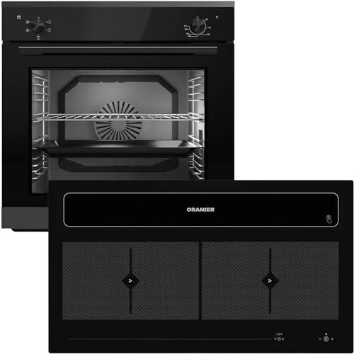 Oranier Einbau-Backofen Set EBS220 autark - 5 Funktionen & Flächen-Induktion 90 cm mit Kochfeldabzug KFL 2094-4 Kochzonen & Brückenfunktion von Oranier