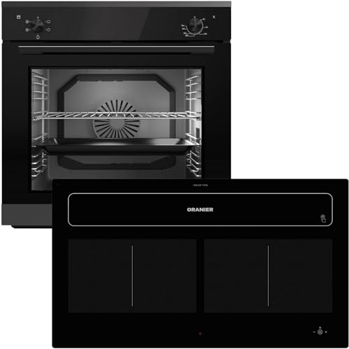 Oranier Einbau-Backofen Set EBS220 autark - 5 Funktionen & Flächeninduktions-Kochfeld 90 cm Dunstabzug KFL 2092-4 Kochzonen & Brückenfunktion von Oranier