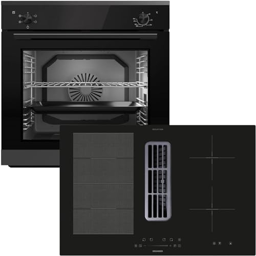 Oranier Einbau-Backofen Set EBS220 autark - 5 Funktionen & Flexx-Induktion 80 cm mit Kochfeldabzug KFA490-4 Kochzonen & Slider-Steuerung von Oranier