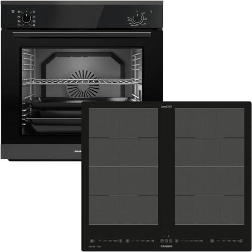 Oranier Einbau-Backofen Set EBS320 autark - 9 Funktionen - 60 cm Flächen-Induktion FLI660-4 Zonen Kochfeld & Multi-Slider-Steuerung von Oranier