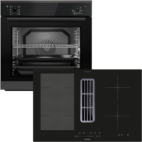 Oranier Einbau-Backofen Set EBS320 autark - 9 Funktionen & Flexx-Induktion 80 cm mit Kochfeldabzug KFA490-4 Kochzonen & Slider-Steuerung von Oranier