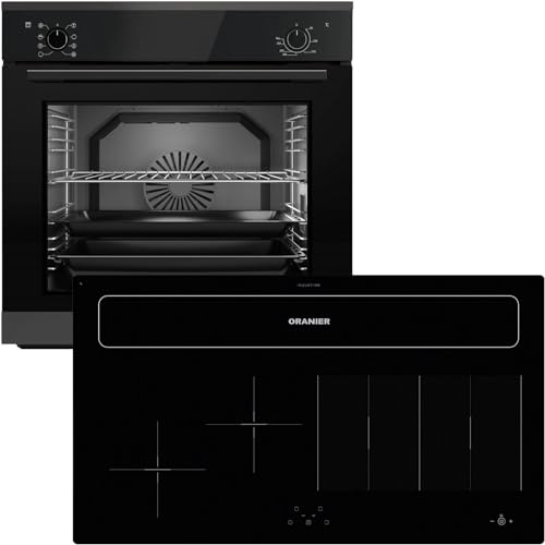 Oranier Einbau-Backofen Set EBS320 autark - 9 Funktionen & Flexx-Induktion 90 cm mit Kochfeldabzug KXI 1092-4 Kochzonen & Brückenfunktion von Oranier