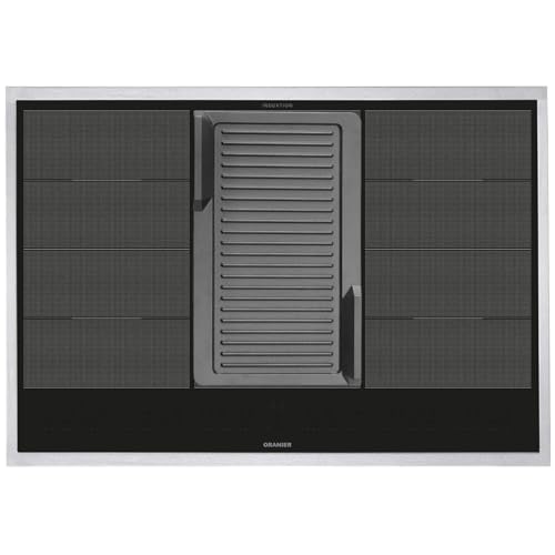 Oranier Flächen-Induktion-Kochfeld 80 cm FLI680 - autarkes Induktionskochfeld mit Brückenfunktion gerillte Grillplatte & Edelstahl Kochfeldrahmen von Oranier
