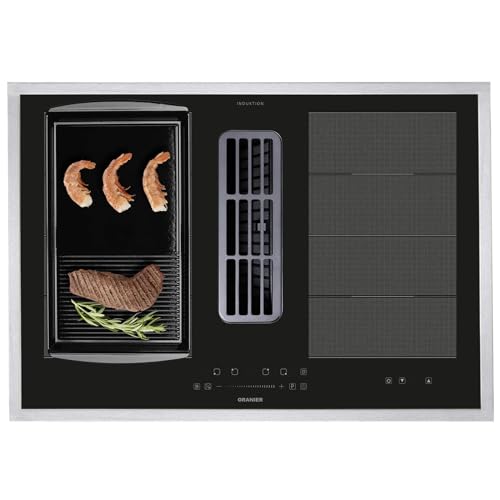 Oranier Flächen-Induktionskochfeld 80 cm KFA590 - großes Kochfeld Abluft-Umluft Kochfeldabzug & halb-gerillter Grillplatte & Edelstahl Kochfeldrahmen Oranier Flächen-Induktionskochfeld 80 cm KFA590 - großes Kochfeld Abluft-Umluft Kochfeldabzug & halb-gerillter Grillplatte & Edelstahl Kochfeldrahmen von Oranier