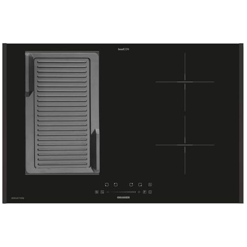 Oranier FlexX-Induktion KXI480 - Induktionskochfeld 80 cm mit Maxi- und Brückenfunktion & gerillte Grillplatte & schwarze Seitenleisten von Oranier