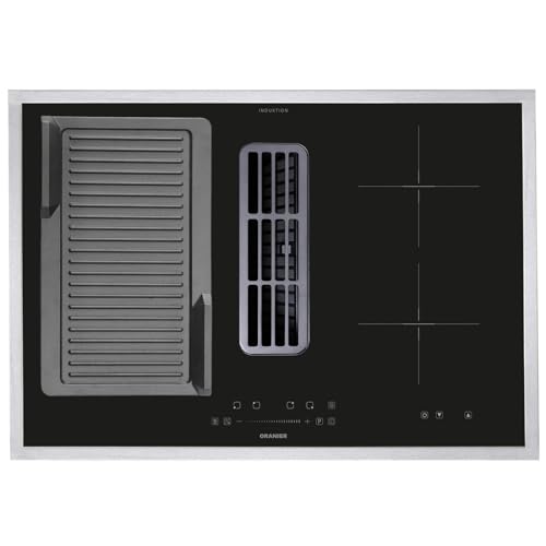 Oranier FlexX-Induktionskochfeld 80 cm mit Kochfeldabzug - großes Kochfeld mit Abluft-Umluft & Grillplatte gerillt & Edelstahl Kochfeldrahmen Oranier FlexX-Induktionskochfeld 80 cm mit Kochfeldabzug - großes Kochfeld mit Abluft-Umluft & Grillplatte gerillt & Edelstahl Kochfeldrahmen von Oranier