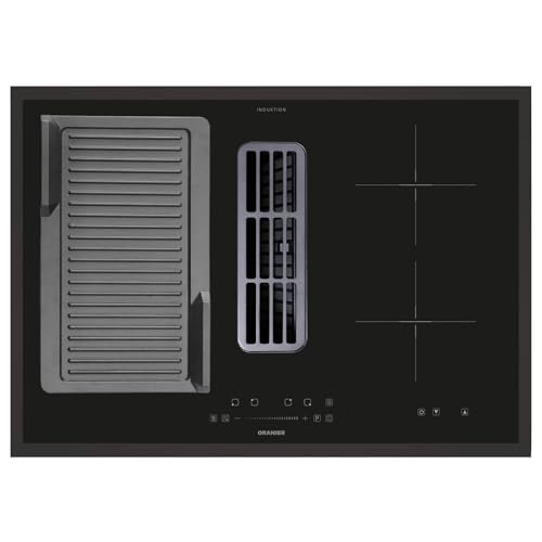 Oranier FlexX-Induktionskochfeld 80 cm KFA490 mit Kochfeldabzug - großes Kochfeld mit Abluft-Umluft & Grillplatte gerillt & schwarzer Kochfeldrahmen Oranier FlexX-Induktionskochfeld 80 cm KFA490 mit Kochfeldabzug - großes Kochfeld mit Abluft-Umluft & Grillplatte gerillt & schwarzer Kochfeldrahmen von Oranier