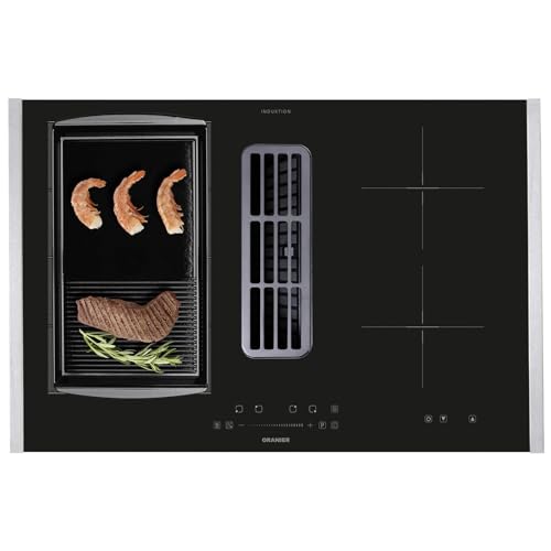 Oranier FlexX-Induktionskochfeld 80 cm KFA490 Kochfeldabzug - großes Kochfeld Abluft-Umluft & Grillplatte halb-gerillt & Edelstahl Seitenleisten Oranier FlexX-Induktionskochfeld 80 cm KFA490 Kochfeldabzug - großes Kochfeld Abluft-Umluft & Grillplatte halb-gerillt & Edelstahl Seitenleisten von Oranier