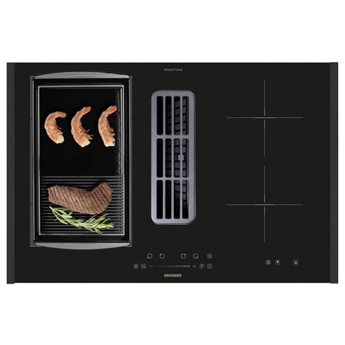 Oranier FlexX-Induktionskochfeld 80 cm mit Kochfeldabzug - großes Kochfeld mit Abluft-Umluft & Grillplatte halb-gerillt & schwarze Seitenleisten Oranier FlexX-Induktionskochfeld 80 cm mit Kochfeldabzug - großes Kochfeld mit Abluft-Umluft & Grillplatte halb-gerillt & schwarze Seitenleisten von Oranier