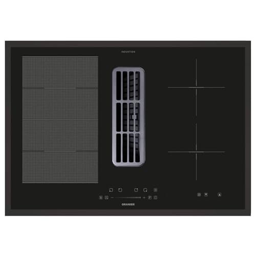 Oranier Flexx-Kochfeld 80 cm Induktion KFA490 - autarkes Induktionskochfeld mit Abluft-Umluft Kochfeldabzug inkl. schwarze Kochfeldrahmen von Oranier