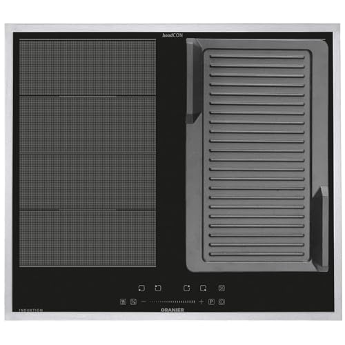 Oranier Induktionskochfeld 60 cm FLI560 - Flächen-Induktion-Kochfeld autark Brückenfunktion & Grillplatte gerillt & Edelstahl Kochfeldrahmen von Oranier