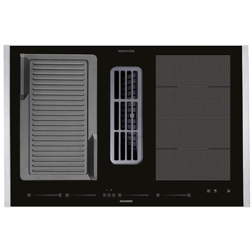 Oranier Induktionskochfeld 80 cm KFA690 - Flächen-Kochfeld Abluft-Umluft Kochfeldabzug Multi-Slider - Grillplatte geriffelt & Edelstahl Seitenleisten Oranier Induktionskochfeld 80 cm KFA690 - Flächen-Kochfeld Abluft-Umluft Kochfeldabzug Multi-Slider - Grillplatte geriffelt & Edelstahl Seitenleisten von Oranier