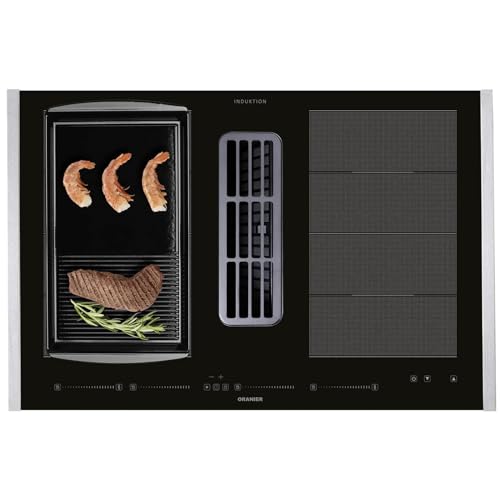 Oranier Induktionskochfeld 80 cm KFA690 - Flächen-Kochfeld Abluft-Umluft Dunstabzug Multi-Slider - Grillplatte halbgeriffelt & Edelstahl Seitenleisten Oranier Induktionskochfeld 80 cm KFA690 - Flächen-Kochfeld Abluft-Umluft Dunstabzug Multi-Slider - Grillplatte halbgeriffelt & Edelstahl Seitenleisten von Oranier
