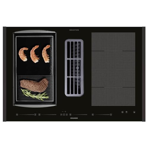 Oranier Induktionskochfeld 80 cm KFA690 - Flächen-Kochfeld Abluft-Umluft Dunstabzug Multi-Slider - Grillplatte halb-geriffelt & schwarze Seitenleisten Oranier Induktionskochfeld 80 cm KFA690 - Flächen-Kochfeld Abluft-Umluft Dunstabzug Multi-Slider - Grillplatte halb-geriffelt & schwarze Seitenleisten von Oranier