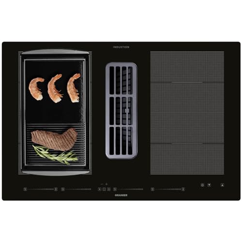 Oranier Induktionskochfeld 80 cm - Flächen-Kochfeld Abluft-Umluft Kochfeldabzug Multi-Slider Steuerung inklusive halb-geriffelter Grillplatte Oranier Induktionskochfeld 80 cm - Flächen-Kochfeld Abluft-Umluft Kochfeldabzug Multi-Slider Steuerung inklusive halb-geriffelter Grillplatte von Oranier