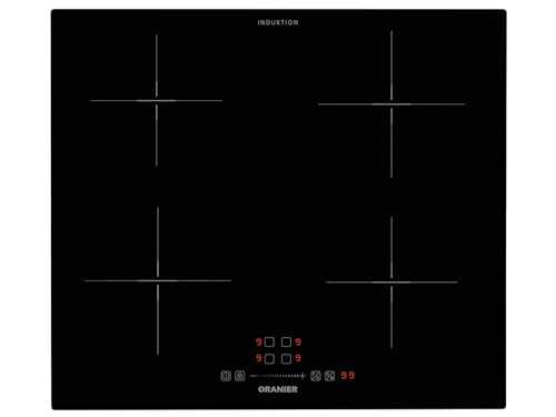 Oranier Kochfeld 60 cm Induktion autark - Glaskeramik Induktionskochfeld mit 4 Kochzonen roter LED Anzeige & Slider Bedienung KFI360 von Oranier